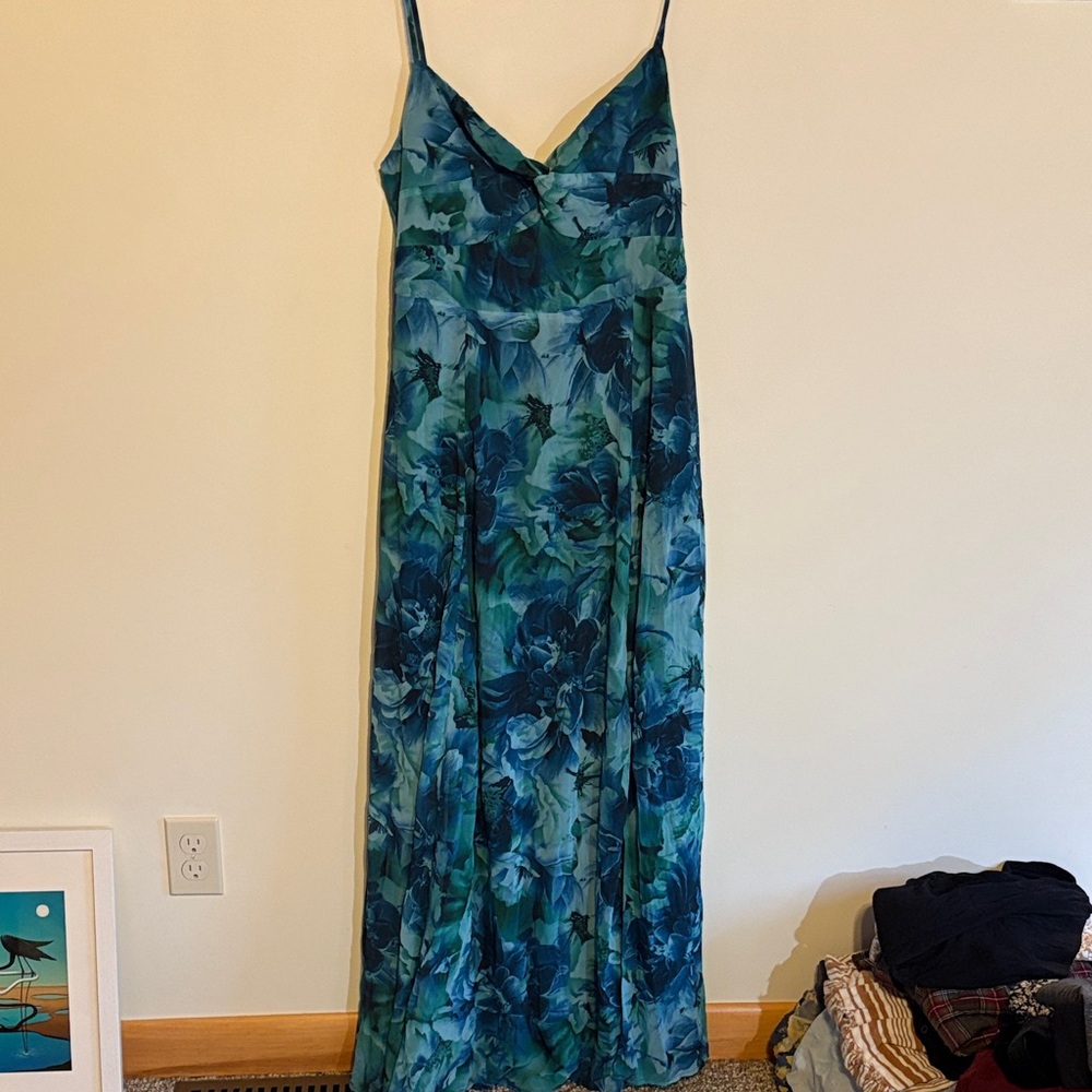 Lulu's Blue Floral Maxi Dress